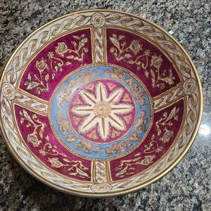 Vintage Andrea by Sadek 10" Large Porcelain Decorative Bowl - Chinoiserie Floral